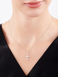 Apart Zawieszka z białego złota z brylantami - krzyż - 0,25 ct - próba 585< Zawieszki