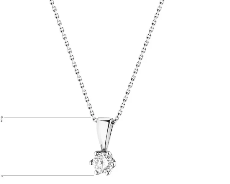 Apart Zawieszka z białego złota z brylantem - 0,16 ct - próba 585< Zawieszki