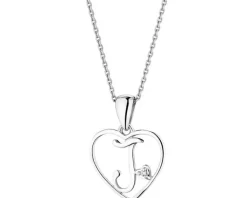 Best Apart Zawieszka z białego złota z diamentem - litera J, serce - 0,005 ct - próba 585