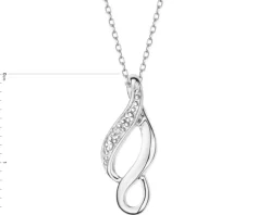 Sale Apart Zawieszka z białego złota z diamentem - 0,005 ct - próba 585
