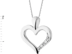Apart Zawieszka z białego złota z diamentami - serce - 0,005 ct - próba 585< Zawieszki