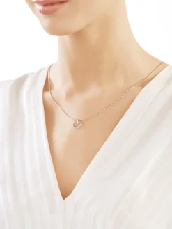 Apart Zawieszka z białego złota z diamentami - serce - 0,005 ct - próba 585< Zawieszki