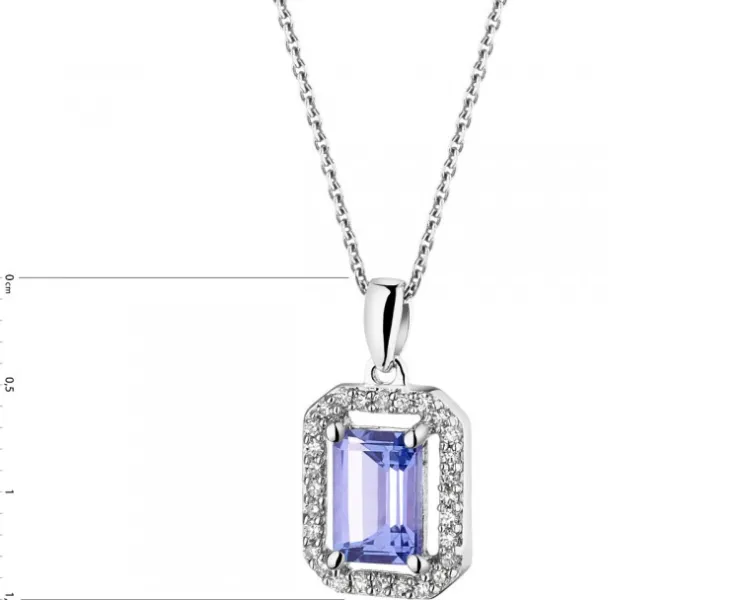 Apart Zawieszka z białego złota z diamentami i tanzanitem - próba 585< Zawieszki