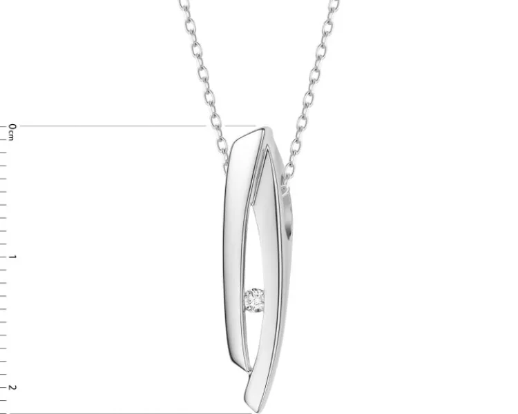 Apart Zawieszka z białego złota z brylantem - 0,02 ct - próba 585