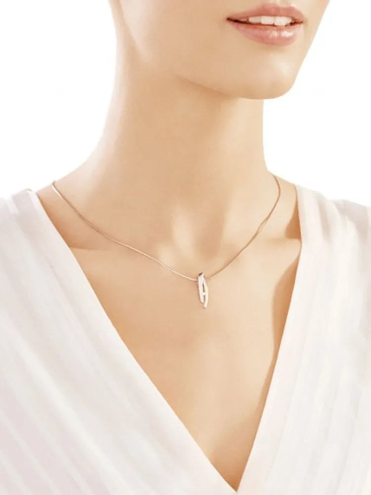 Apart Zawieszka z białego złota z brylantem - 0,02 ct - próba 585