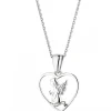 Apart Zawieszka z białego złota z diamentem - aniołek, serce - 0,003 ct - próba 375< Zawieszki