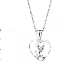 Apart Zawieszka z białego złota z diamentem - aniołek, serce - 0,003 ct - próba 375< Zawieszki