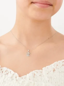 Apart Zawieszka z białego złota z diamentem - aniołek - 0,003 ct - próba 585< Zawieszki