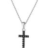 New Apart Zawieszka z białego złota z czarnymi brylantami - krzyż - 0,10 ct - próba 585