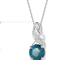Apart Zawieszka z białego złota z diamentami i topazem London Blue - próba 585< Wszystkie