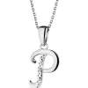 Sale Apart Zawieszka z białego złota z diamentem - litera P - 0,003 ct - próba 585