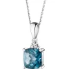 New Apart Zawieszka z białego złota z diamentami i topazem London Blue - próba 375