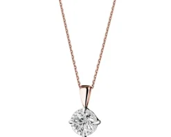 Clearance Apart Zawieszka z różowego i białego złota z brylantem - 0,14 ct - próba 585