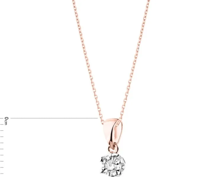 Apart Zawieszka z różowego i białego złota z brylantem - 0,05 ct - próba 585< Zawieszki