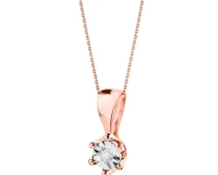 Apart Zawieszka z różowego  i białego złota z brylantem - 0,01 ct - próba 375< Zawieszki