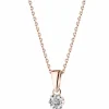 Outlet Apart Zawieszka z różowego i białego złota z diamentem - 0,003 ct - próba 375