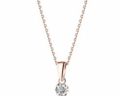 Outlet Apart Zawieszka z różowego i białego złota z diamentem - 0,003 ct - próba 375