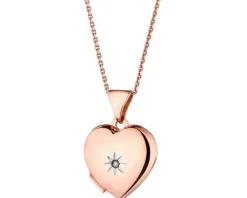 Apart Zawieszka z różowego złota z diamentem - puzderko - serce - 0,005 ct - próba 375< Wszystkie