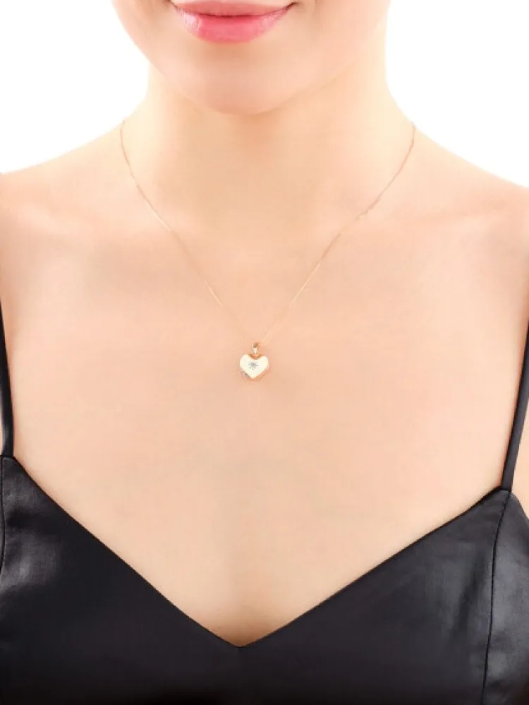 Apart Zawieszka z różowego złota z diamentem - puzderko - serce - 0,005 ct - próba 375< Wszystkie