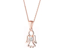 Apart Zawieszka z różowego złota z diamentem - aniołek, serce - 0,004 ct - próba 375< Zawieszki