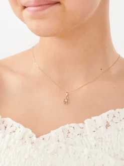 Apart Zawieszka z różowego złota z diamentem - aniołek, serce - 0,004 ct - próba 375< Zawieszki