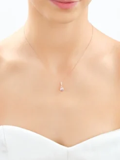 Apart Zawieszka z różowego złota z diamentami i morganitem - próba 585< Wszystkie