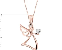 Apart Zawieszka z różowego złota z diamentem - aniołek, serce - 0,003 ct - próba 375< Wszystkie