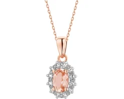 Apart Zawieszka z różowego złota z diamentami i morganitem - próba 585< Zawieszki