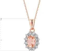 Apart Zawieszka z różowego złota z diamentami i morganitem - próba 585< Zawieszki
