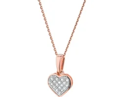 Apart Zawieszka z różowego złota z diamentami - serce - 0,05 ct - próba 585