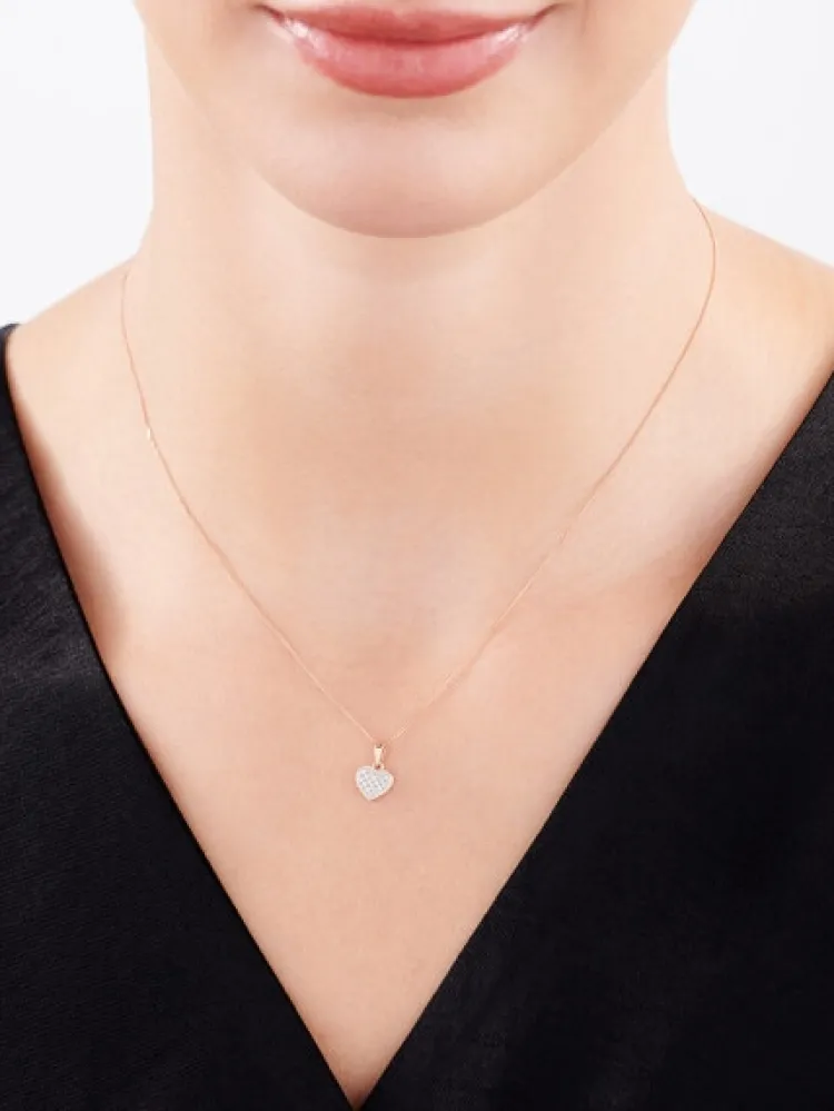 Apart Zawieszka z różowego złota z diamentami - serce - 0,05 ct - próba 585