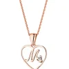 Apart Zawieszka z różowego złota z diamentem - litera M, serce - 0,005 ct - próba 375< Zawieszki