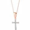 Apart Zawieszka z różowego złota z diamentami - krzyż - 0,02 ct - próba 585< Zawieszki