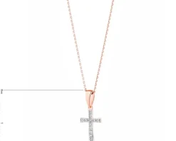 Apart Zawieszka z różowego złota z diamentami - krzyż - 0,02 ct - próba 585< Zawieszki
