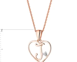 Apart Zawieszka z różowego złota z diamentem - litera J, serce - 0,005 ct - próba 375< Zawieszki
