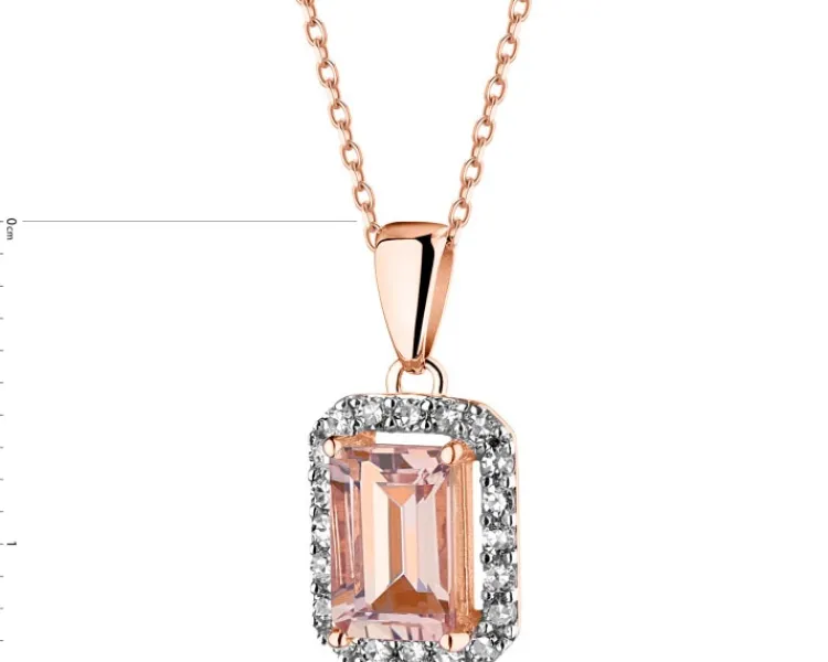 Apart Zawieszka z różowego złota z diamentami i morganitem - próba 585