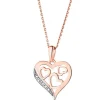 Apart Zawieszka z różowego złota z diamentem – serca - 0,002 ct - próba 585