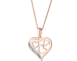 Apart Zawieszka z różowego złota z diamentem – serca - 0,002 ct - próba 585