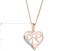 Apart Zawieszka z różowego złota z diamentem – serca - 0,002 ct - próba 585