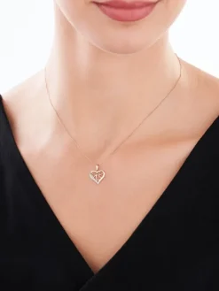 Apart Zawieszka z różowego złota z diamentem – serca - 0,002 ct - próba 585
