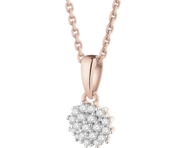 Apart Zawieszka z różowego złota z diamentami - 0,04 ct - próba 585< Zawieszki