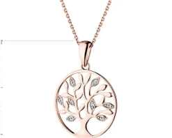 Apart Zawieszka z różowego złota z diamentami - drzewko - 0,01 ct - próba 375< Zawieszki
