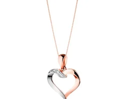 Apart Zawieszka z różowego złota z diamentem - serce - 0,002 ct - próba 585< Zawieszki