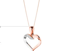Apart Zawieszka z różowego złota z diamentem - serce - 0,002 ct - próba 585< Zawieszki