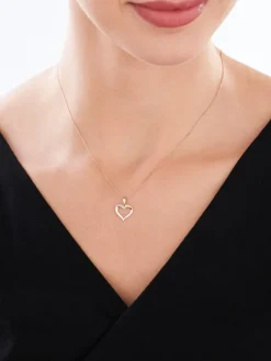 Apart Zawieszka z różowego złota z diamentem - serce - 0,002 ct - próba 585< Zawieszki