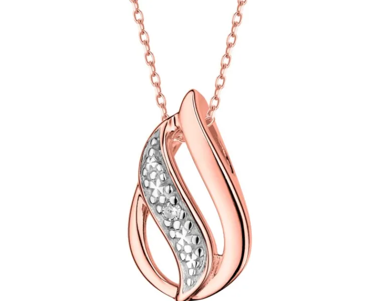 Apart Zawieszka z różowego złota z diamentem - 0,006 ct - próba 375< Zawieszki