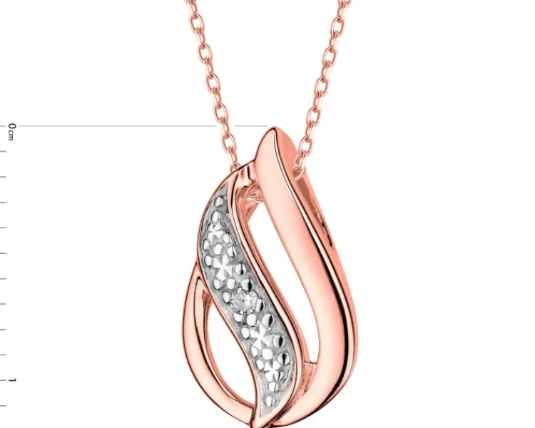 Apart Zawieszka z różowego złota z diamentem - 0,006 ct - próba 375< Zawieszki
