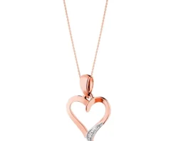 Apart Zawieszka z różowego złota z diamentem - serce - 0,002 ct - próba 585< Zawieszki