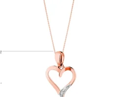 Apart Zawieszka z różowego złota z diamentem - serce - 0,002 ct - próba 585< Zawieszki