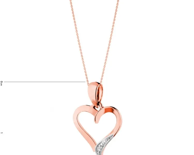 Apart Zawieszka z różowego złota z diamentem - serce - 0,002 ct - próba 585< Zawieszki